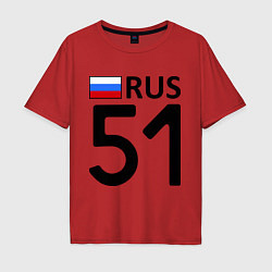 Футболка оверсайз мужская RUS 51, цвет: красный