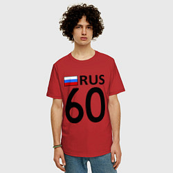 Футболка оверсайз мужская RUS 60, цвет: красный — фото 2
