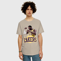 Футболка оверсайз мужская LeBron - Lakers, цвет: миндальный — фото 2