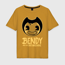Футболка оверсайз мужская Bendy And The Ink Machine, цвет: горчичный