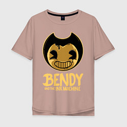 Футболка оверсайз мужская Bendy And The Ink Machine, цвет: пыльно-розовый