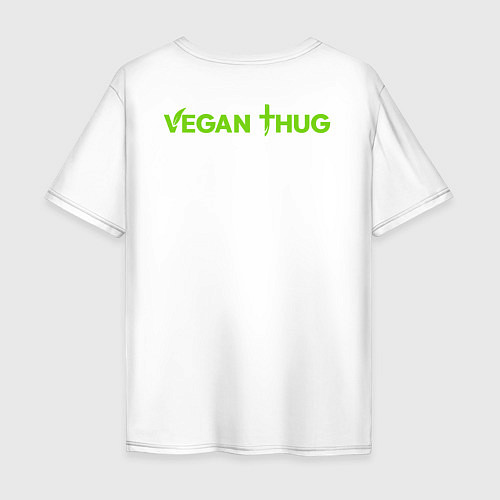Мужская футболка оверсайз Vegan Thug / Белый – фото 2