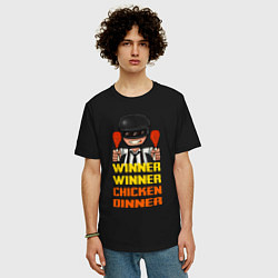 Футболка оверсайз мужская PUBG Winner Chicken Dinner, цвет: черный — фото 2