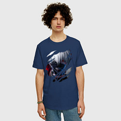 Футболка оверсайз мужская Кен Канеки, цвет: тёмно-синий — фото 2