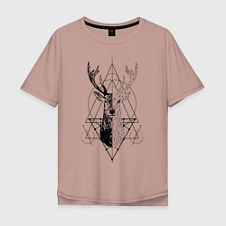 Мужская футболка оверсайз Polygonal deer