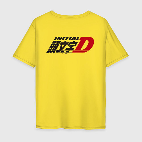 Мужская футболка оверсайз Initial D Logo спина Z / Желтый – фото 2