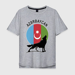 Футболка оверсайз мужская Азербайджан, цвет: меланж