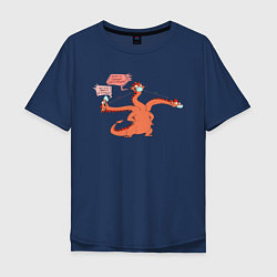 Мужская футболка оверсайз COVID-19 дракон
