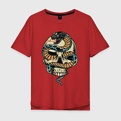 Футболка оверсайз мужская Snake&Skull, цвет: красный
