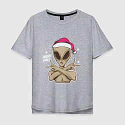 Мужская футболка оверсайз Alien Santa