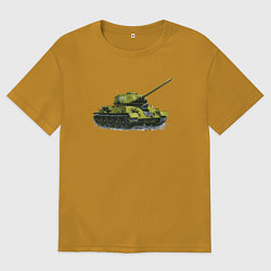 Футболка оверсайз мужская Т-34, цвет: горчичный