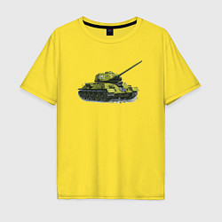 Футболка оверсайз мужская Т-34, цвет: желтый