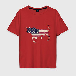 Футболка оверсайз мужская USA Bull, цвет: красный