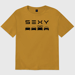 Футболка оверсайз мужская Tesla sexy, цвет: горчичный