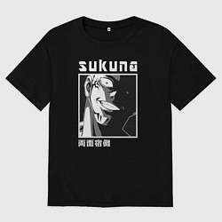 Футболка оверсайз мужская Сукуна, цвет: черный
