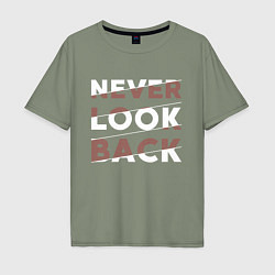Мужская футболка оверсайз Never look back