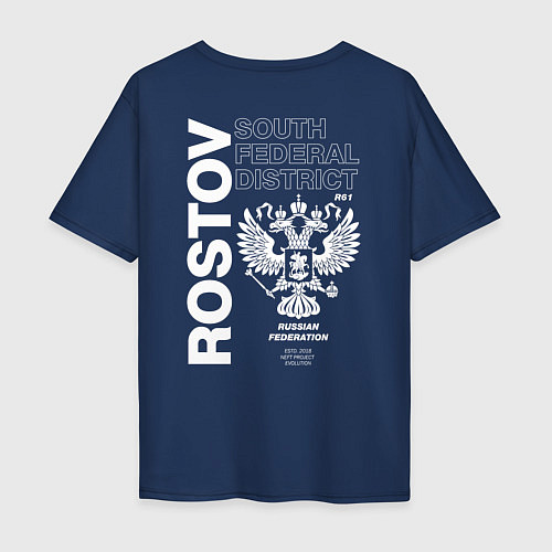 Мужская футболка оверсайз Ростов EVLTN / Тёмно-синий – фото 2