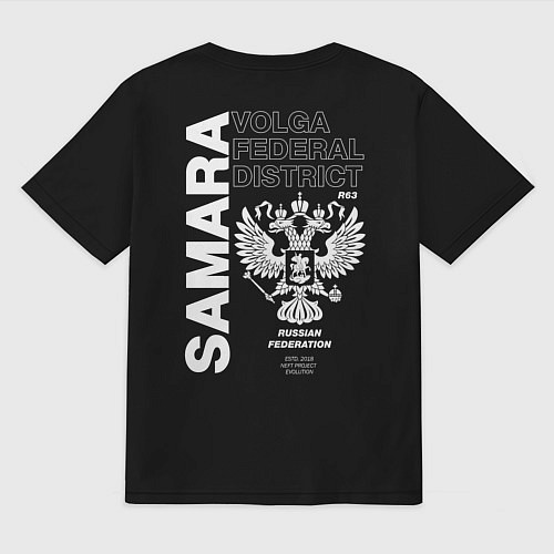 Мужская футболка оверсайз Самара EVLTN / Черный – фото 2