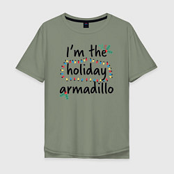 Футболка оверсайз мужская Im the holiday armadillo, цвет: авокадо