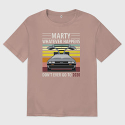 Футболка оверсайз мужская Back to the Future, цвет: пыльно-розовый