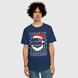 Футболка оверсайз мужская Im not Santa, цвет: тёмно-синий — фото 2