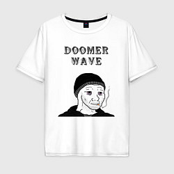 Футболка оверсайз мужская Doomer Wave, цвет: белый