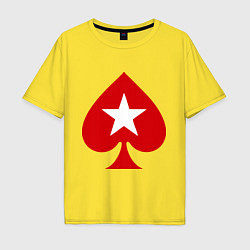 Футболка оверсайз мужская Покер Пики Poker Stars, цвет: желтый