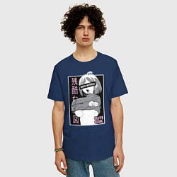 Футболка оверсайз мужская Cute girl, цвет: тёмно-синий — фото 2