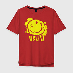 Футболка оверсайз мужская Nirvana Smile, цвет: красный