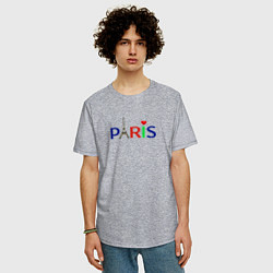 Футболка оверсайз мужская Paris, цвет: меланж — фото 2