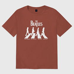Футболка оверсайз мужская The Beatles, цвет: кирпичный