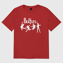 Футболка оверсайз мужская The Beatles, цвет: красный