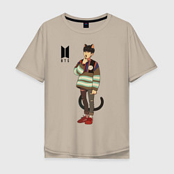 Мужская футболка оверсайз BTS Cat