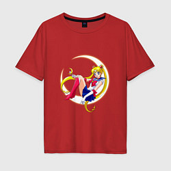 Футболка оверсайз мужская Sailor Moon, цвет: красный