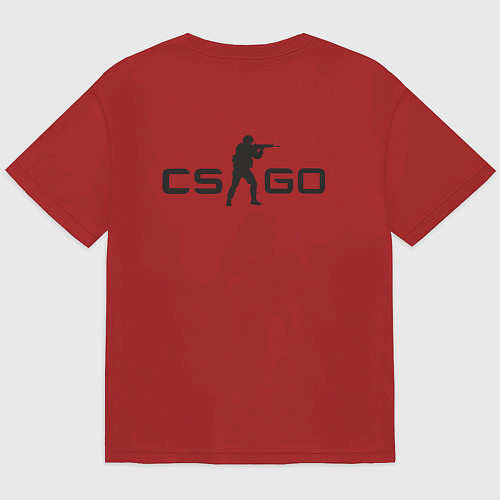 Мужская футболка оверсайз CS GO спина Z / Красный – фото 2