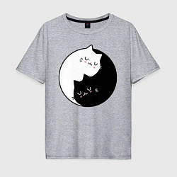 Мужская футболка оверсайз Yin and Yang cats