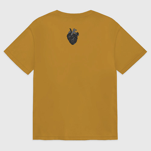 Мужская футболка оверсайз Bring Me The Horizon 2D Сердце / Горчичный – фото 2