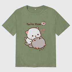 Мужская футболка оверсайз Влюблённые котята