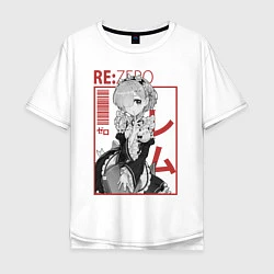 Мужская футболка оверсайз Re:Zero Rem