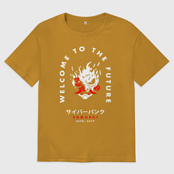 Футболка оверсайз мужская SAMURAI Cyberpunk 2077, цвет: горчичный