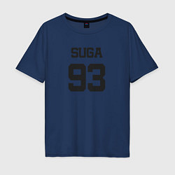 Футболка оверсайз мужская BTS - Suga 93, цвет: тёмно-синий