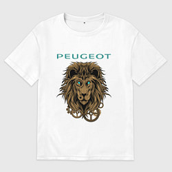 Футболка оверсайз мужская Peugeot Пежо спина Z, цвет: белый
