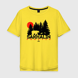 Мужская футболка оверсайз Sakhalin forever