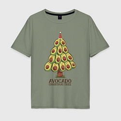 Мужская футболка оверсайз Avocado Christmas Tree