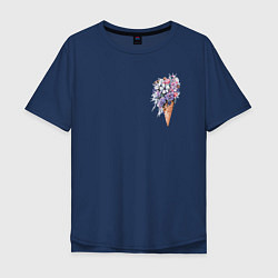 Мужская футболка оверсайз Цветочное мороженое