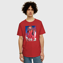 Футболка оверсайз мужская Evangelion Asuka, цвет: красный — фото 2