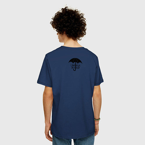 Мужская футболка оверсайз Белая Скрипка / Тёмно-синий – фото 4