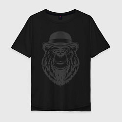 Мужская футболка оверсайз Русский медведь в шляпе