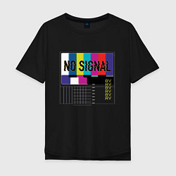 Мужская футболка оверсайз Vaporwave No Signal TV