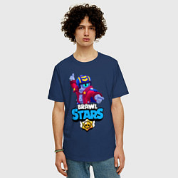 Футболка оверсайз мужская STU - Brawl Stars, цвет: тёмно-синий — фото 2